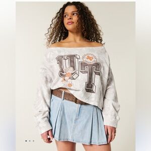 Hollister Gray UT Off-Shoulder Sweatshirt